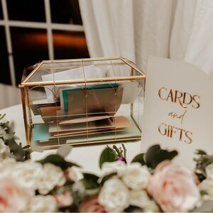 Glass Wedding Card Box with Lock